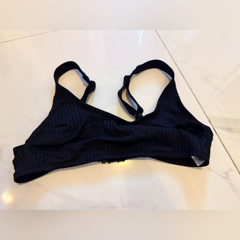 Black ribbed  Women's Bikini top